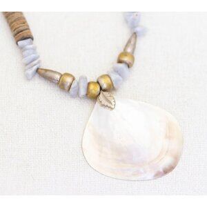 Vintage Tropical Hippie Beach Seashell Choker Necklace - AB1